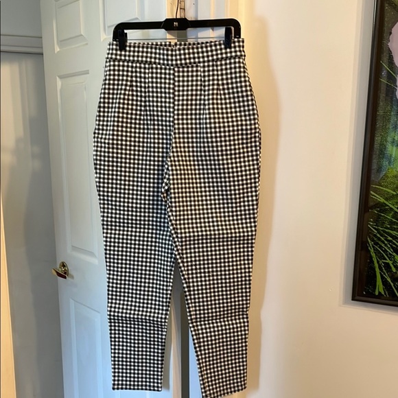 NWT Vixen by Micheline Pitt Black Gingham Cigarette Pants - Picture 5 of 11